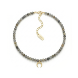 Naszyjnik Dark night z kamieni iolit oraz spinel czany