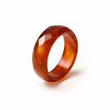 Pierścionek z kamienia naturalnego Ametyst fasetowany, bursztynowy