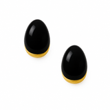 Small earrings with hand-painted enamel Tears "Pink bloom" 1 cm gold-plated with 24k gold