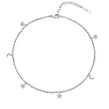 Naszyjnik typu choker z zawieszkami Gwiazdka i Księżyc – srebro pokryte ceramiką