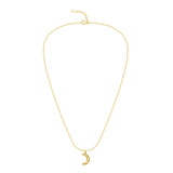 Naszyjnik z zawieszką księżyc, pozłacany 24k złotem