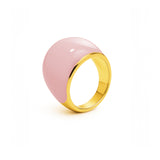 Pierścionek z emalią „Pink bloom” różową