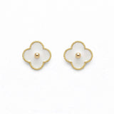 Kolczyki La Fleur z białą emalią