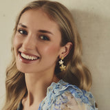 Kolczyki DAISY, pozłacane 24k złotem 3 kwiaty