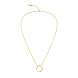 Naszyjnik z zawieszką OVAL, pozłacany 24k złotem