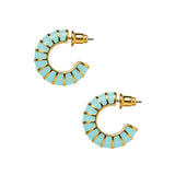 Kolczyki z emalią niebieską, pozłacane 24k złotem