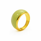 "Rouge" mini ring with hand enamel, 24k gold-plated