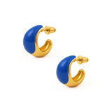 Kolczyki Tears mini z emalią Sea 1 cm