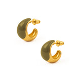 Kolczyki Tears mini z emalią Herbe 1 cm