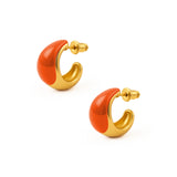 Kolczyki Tears mini z emalią Orange 1 cm