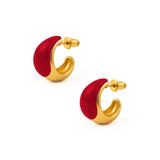 Kolczyki Tears mini z emalią Rouge 1 cm