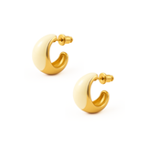 Kolczyki Tears mini z emalią Creme 1 cm