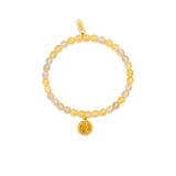 Bransoletka z fasetowanego cytrynu z pozłacaną 24k złotem zawieszką