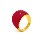 Pierścionek z emalią „Rouge" z czerwoną emalią