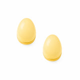 Kolczyki małe z ręcznie malowaną emalią Tears "Lemon light" 1 cm pozłacane 24k złotem