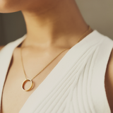 Naszyjnik z zawieszką OVAL, pozłacany 24k złotem