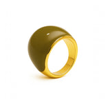 Pierścionek z emalią „Herbe" z emalią zieloną