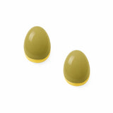 Náušnice Tears mini se smaltem Olive 1 cm