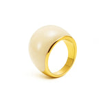 Pierścionek z emalią „Creme" z śmietankową emalią