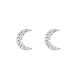 Kolczyki sztyfty księżyce - Moon Dust w posrebrzeniu