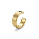 Nausznica z kolekcji OVAL SATYNOWA z cyrkonią, pozłacana 24k złotem