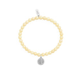 Bransoletka z masy perłowej ze srebrną zawieszką