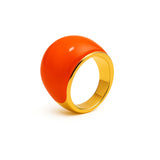 Pierścionek z emalią „Orange" z pomarańczową emalią