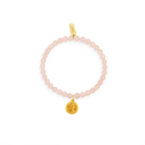 Bransoletka z kamienia księżycowego z pozłacaną 24k złotem zawieszką