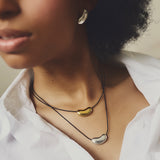 Naszyjnik BEANS z zawieszką 2 cm, srebro pokryte ceramiką