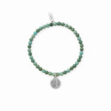 Bransoletka z fasetowanego turkusu ze srebrną zawieszką