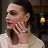 Pierścionek „Chocolate" z brązową emalią