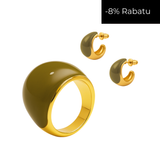 Zestaw pierścionek i kolczyki Herbe