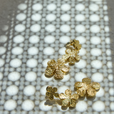 Kolczyki DAISY, pozłacane 24k złotem 3 kwiaty