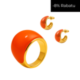 Zestaw pierścionek i kolczyki Orange