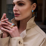 Pierścionek z emalią Blue mini