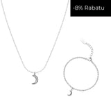 Zestaw naszyjnik z księżycem i bransoletka w posrebrzeniu