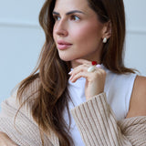 Pierścionek z emalią „Rouge" z czerwoną emalią