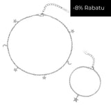 Zestaw choker z gwiazdkami i bransoletka w posrebrzeniu