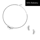 Zestaw naszyjnik i kolczyki Beans mini 1,5 cm w posrebrzeniu