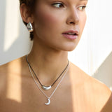 Naszyjnik z zawieszką księżyc, srebro pokryte ceramiką