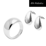 Zestaw pierścionek Sote mini i kolczyki Tears 3cm w srebrze