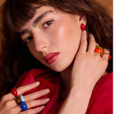 Pierścionek z emalią Blue mini