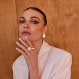 Pierścionek z emalią Creme mini