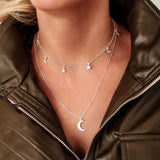 Naszyjnik typu choker z zawieszkami Gwiazdka i Księżyc – srebro pokryte ceramiką