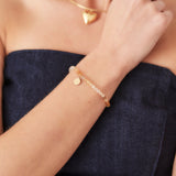 Bransoletka z fasetowanego cytrynu z pozłacaną 24k złotem zawieszką