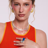 Large teardrop earrings, 24k gold plated - 3cm