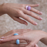 Pierścionek „Lavenda" z emalią