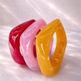Transparent Yellow Resin Bracelet
