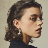 Kolczyki DAISY, srebro pokryte ceramiką 3 kwiaty