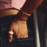 Bransoletka z kamienia księżycowego z pozłacaną 24k złotem zawieszką